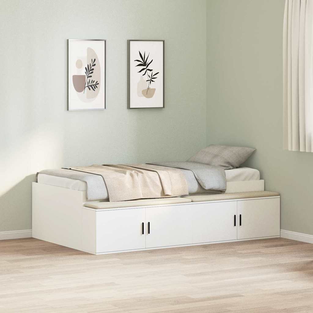 Krevetna konstrukcija Bijelo 100 x 200 cm Konstruirano drvo