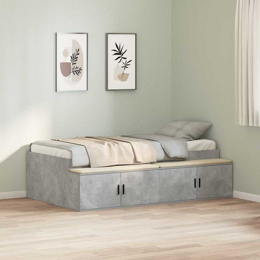 Krevetna konstrukcija s ladicama Betonski sivi 100 x 200 cm