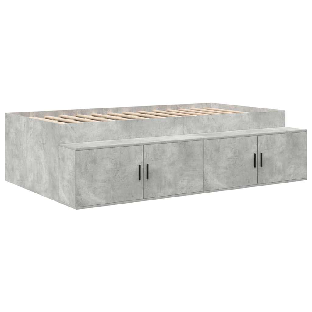 Krevetna konstrukcija s ladicama Betonski sivi 100 x 200 cm