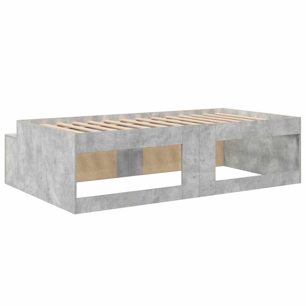 Krevetna konstrukcija s ladicama Betonski sivi 100 x 200 cm