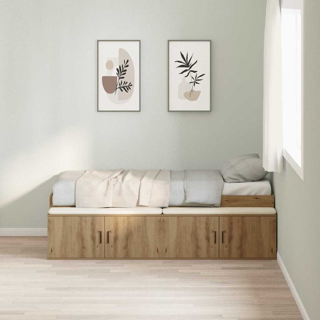 Krevetna konstrukcija s ladicama Umjetnički hrast 90 x 190 cm