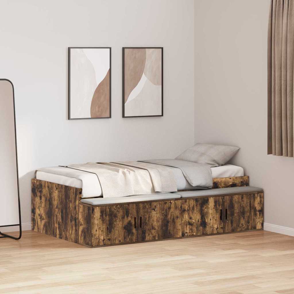 Krevetna konstrukcija s ladicama Dimljeni hrast 70 x 190 cm