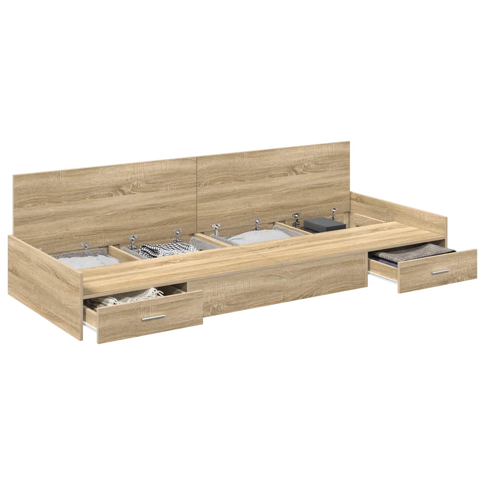 Krevetna konstrukcija s uzglavljem Sonoma hrast 98.5 x 200 cm