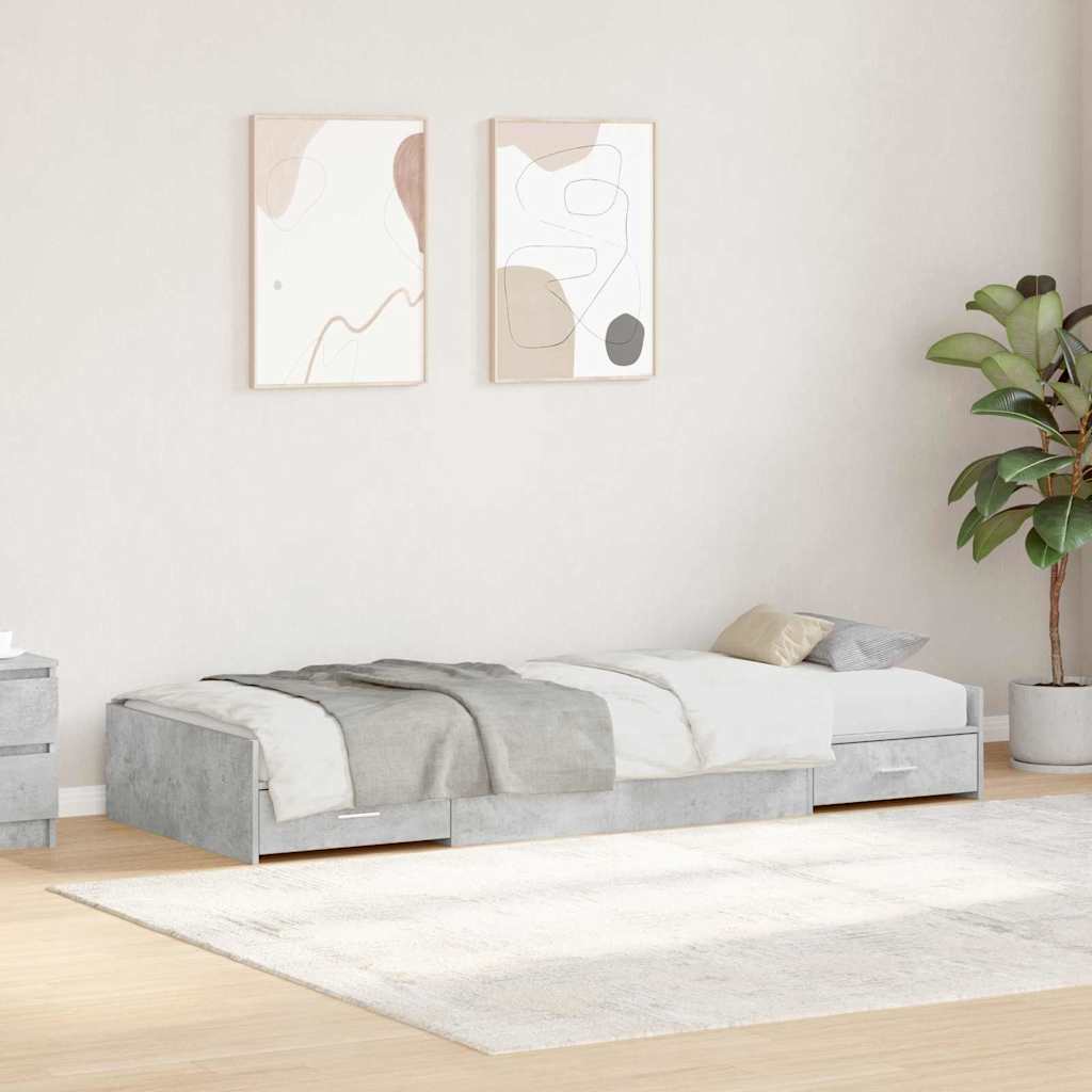 Krevetna konstrukcija s uzglavljem Betonski sivi 98.5 x 200 cm