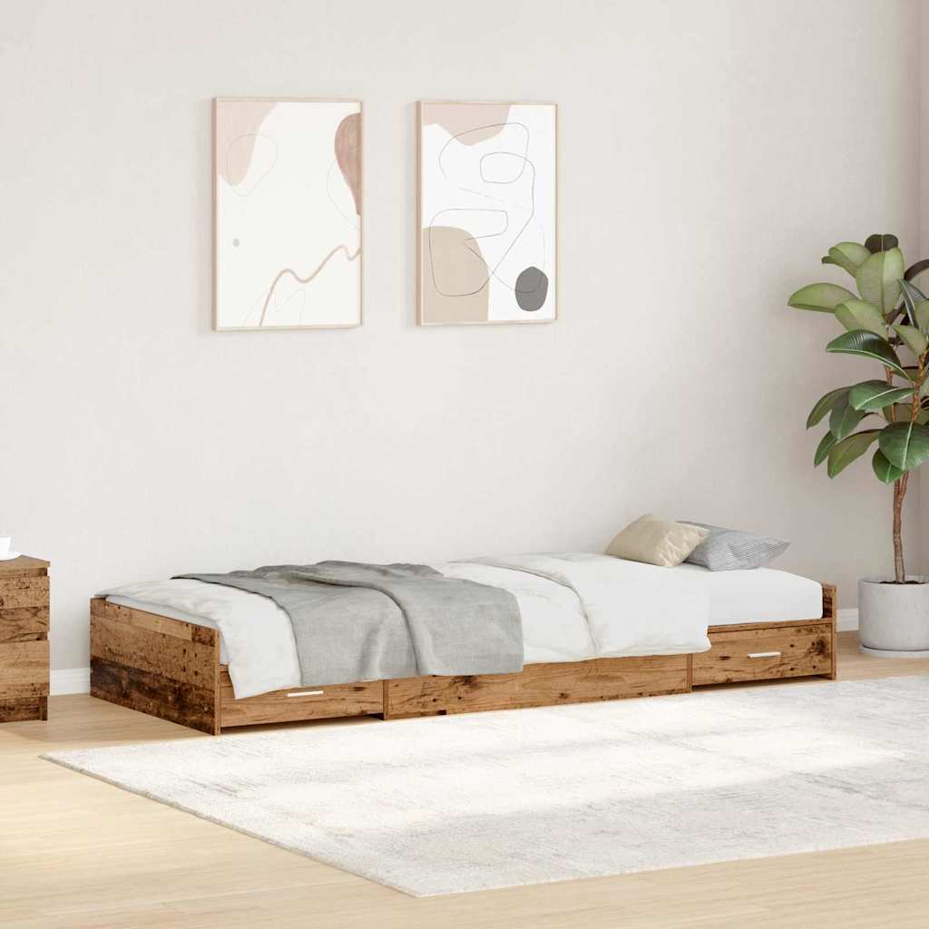 Krevetna konstrukcija s uzglavljem Staro drvo 98.5 x 200 cm