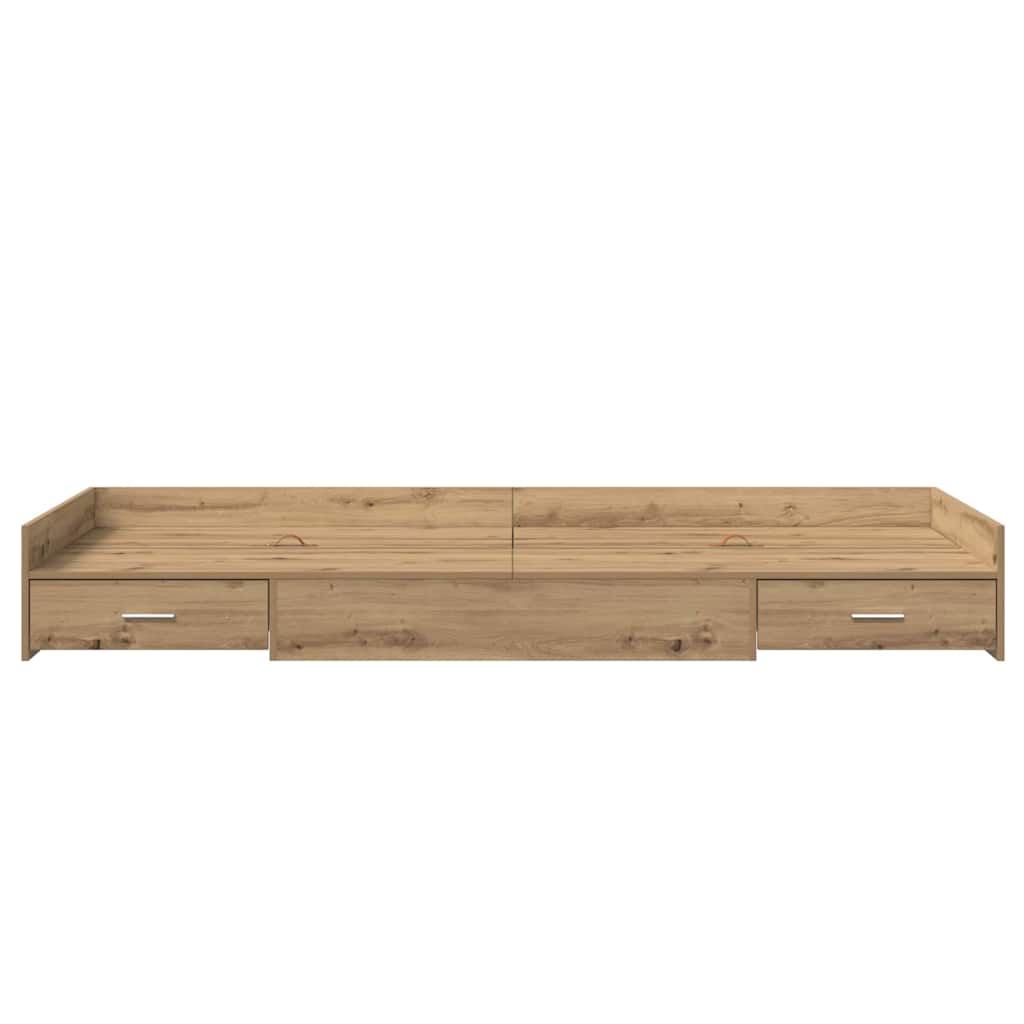 Krevetna konstrukcija s ladicama Umjetnički hrast 98.5 x 200 cm