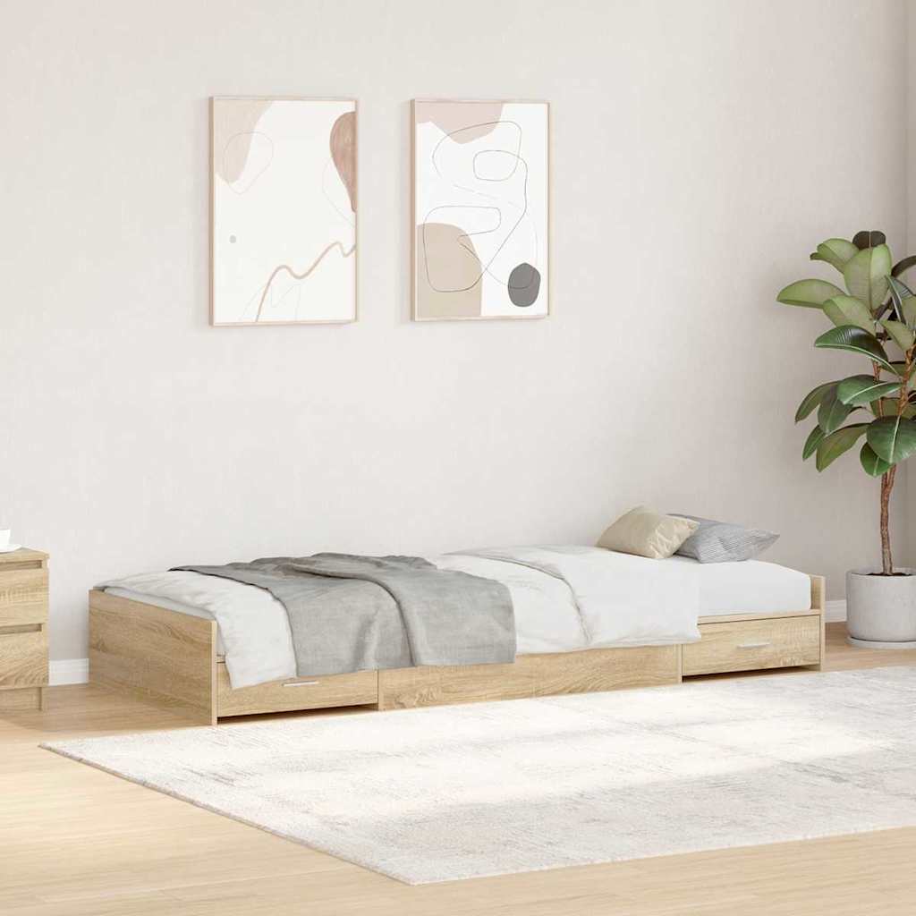 Krevetna konstrukcija s uzglavljem Sonoma hrast 90 x 200 cm