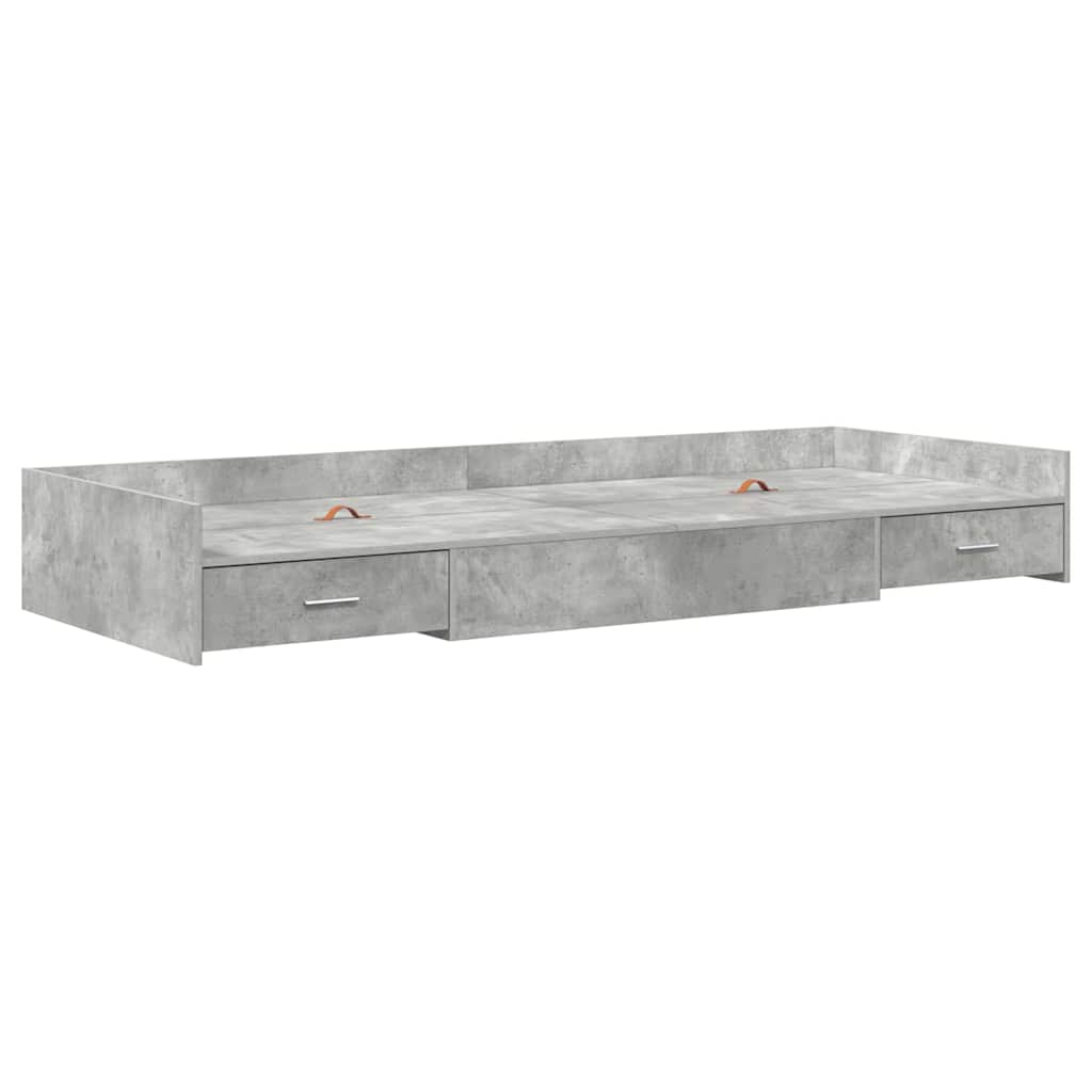 Krevetna konstrukcija s uzglavljem Betonski sivi 90 x 200 cm