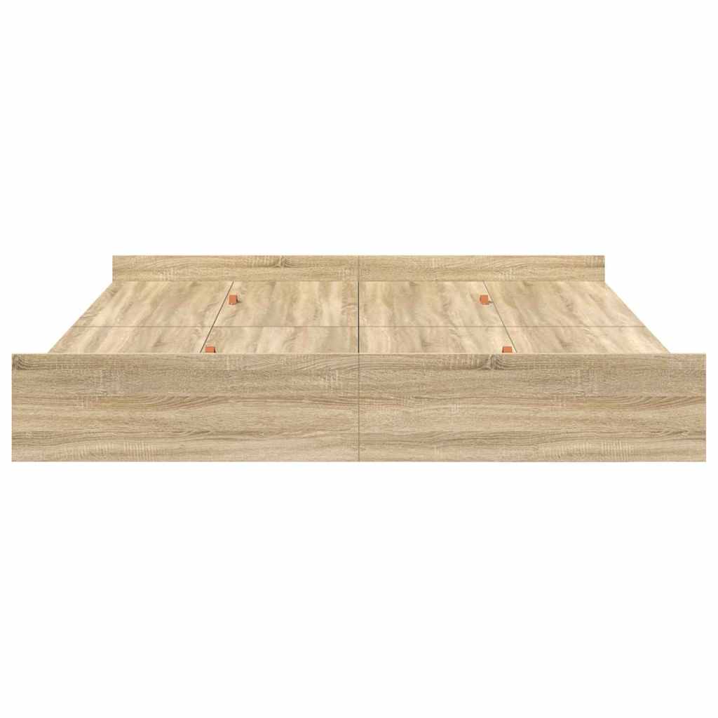 Krevet s ladicama Sonoma hrast 200 x 200 cm Konstruirano drvo