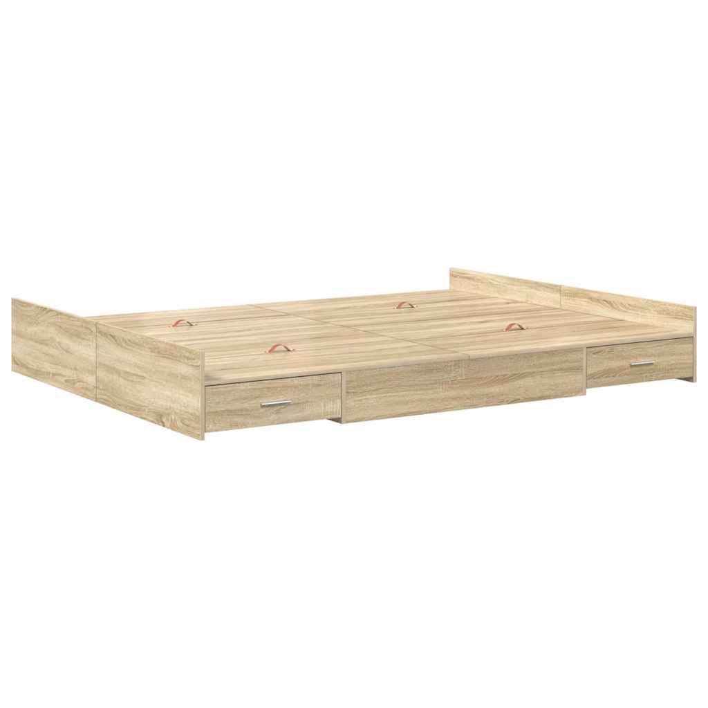 Krevet s ladicama Sonoma hrast 160 x 200 cm Konstruirano drvo
