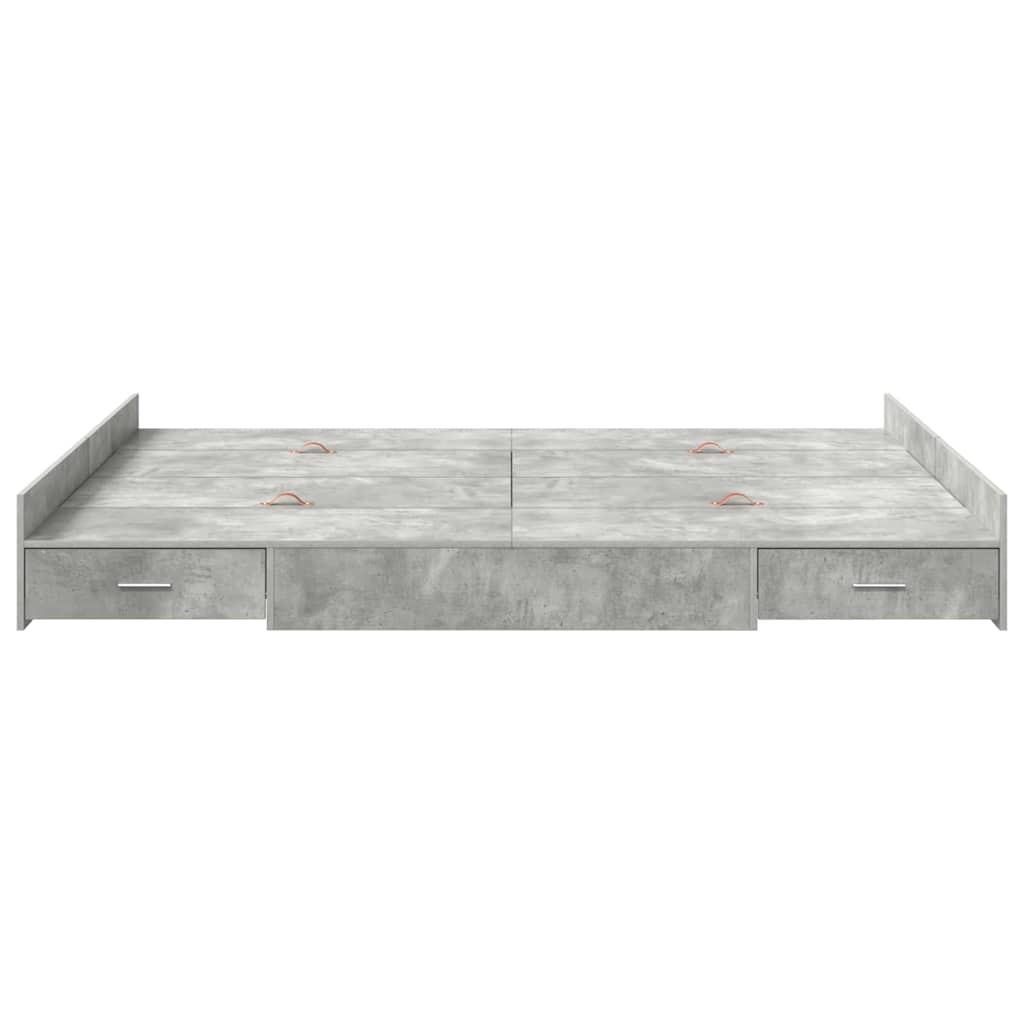 Krevet s ladicama Betonski sivi 160 x 200 cm Konstruirano drvo