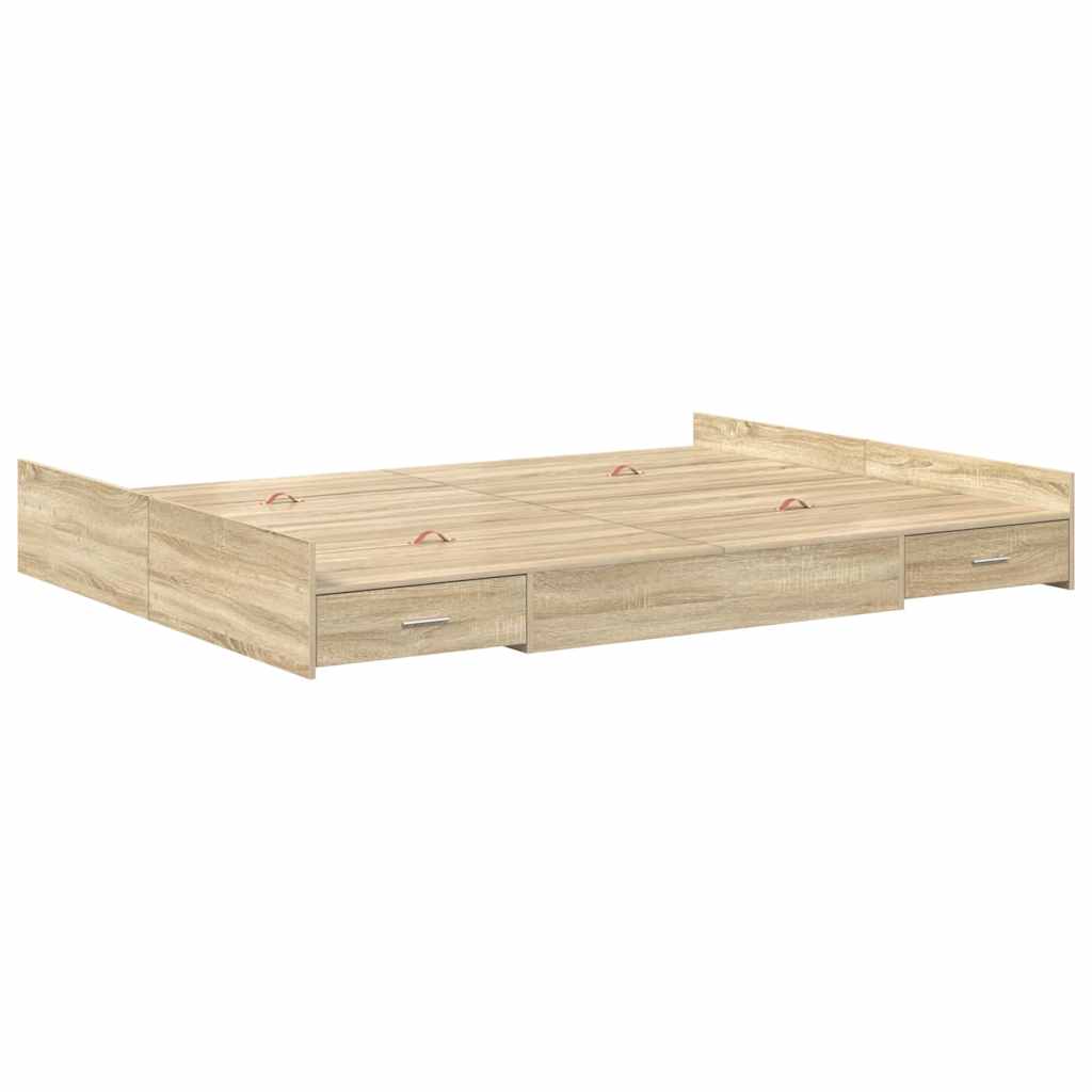 Krevet s ladicama Sonoma hrast 150 x 200 cm Konstruirano drvo