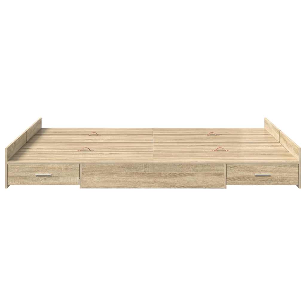 Krevet s ladicama Sonoma hrast 150 x 200 cm Konstruirano drvo