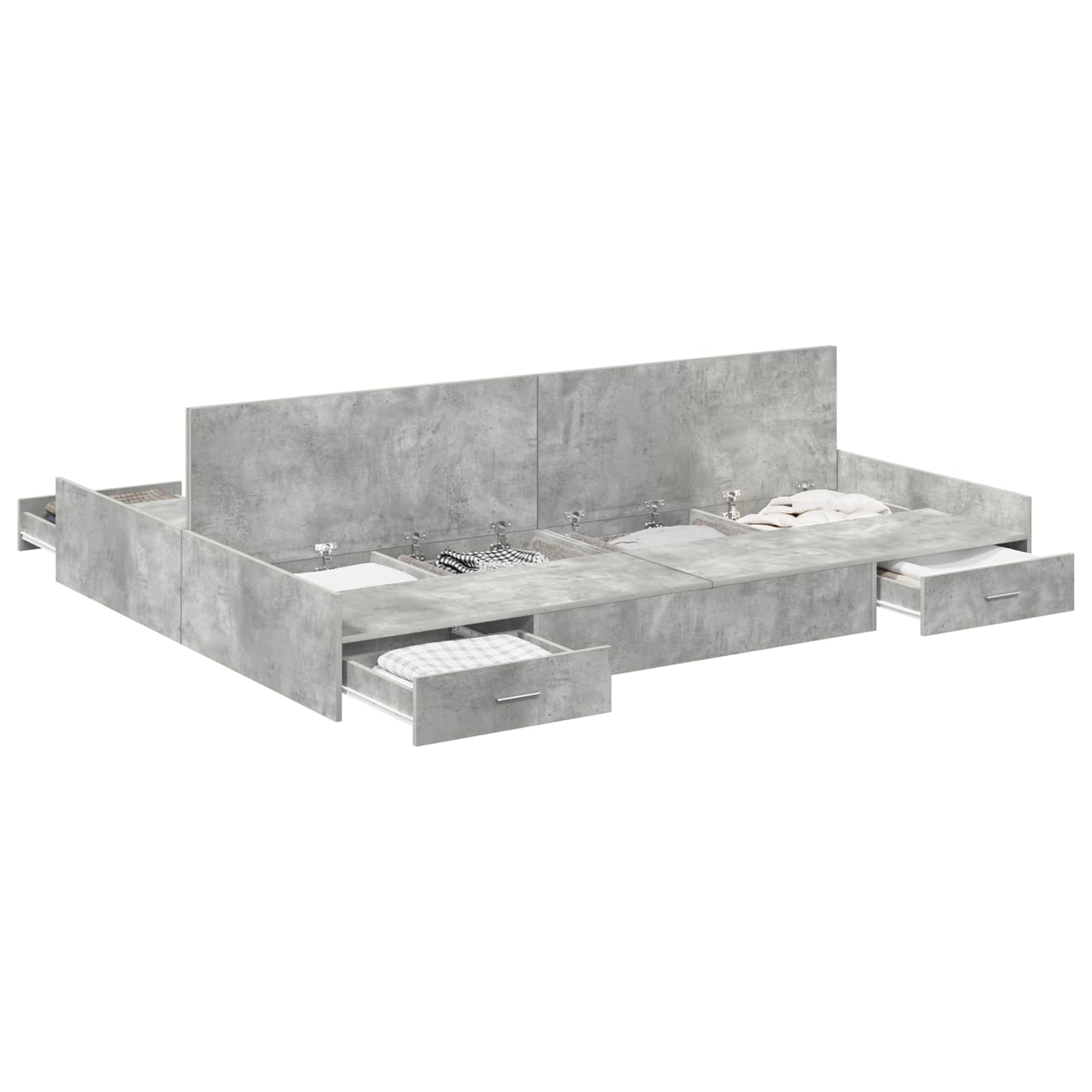 Krevet s ladicama Betonski sivi 150 x 200 cm Konstruirano drvo
