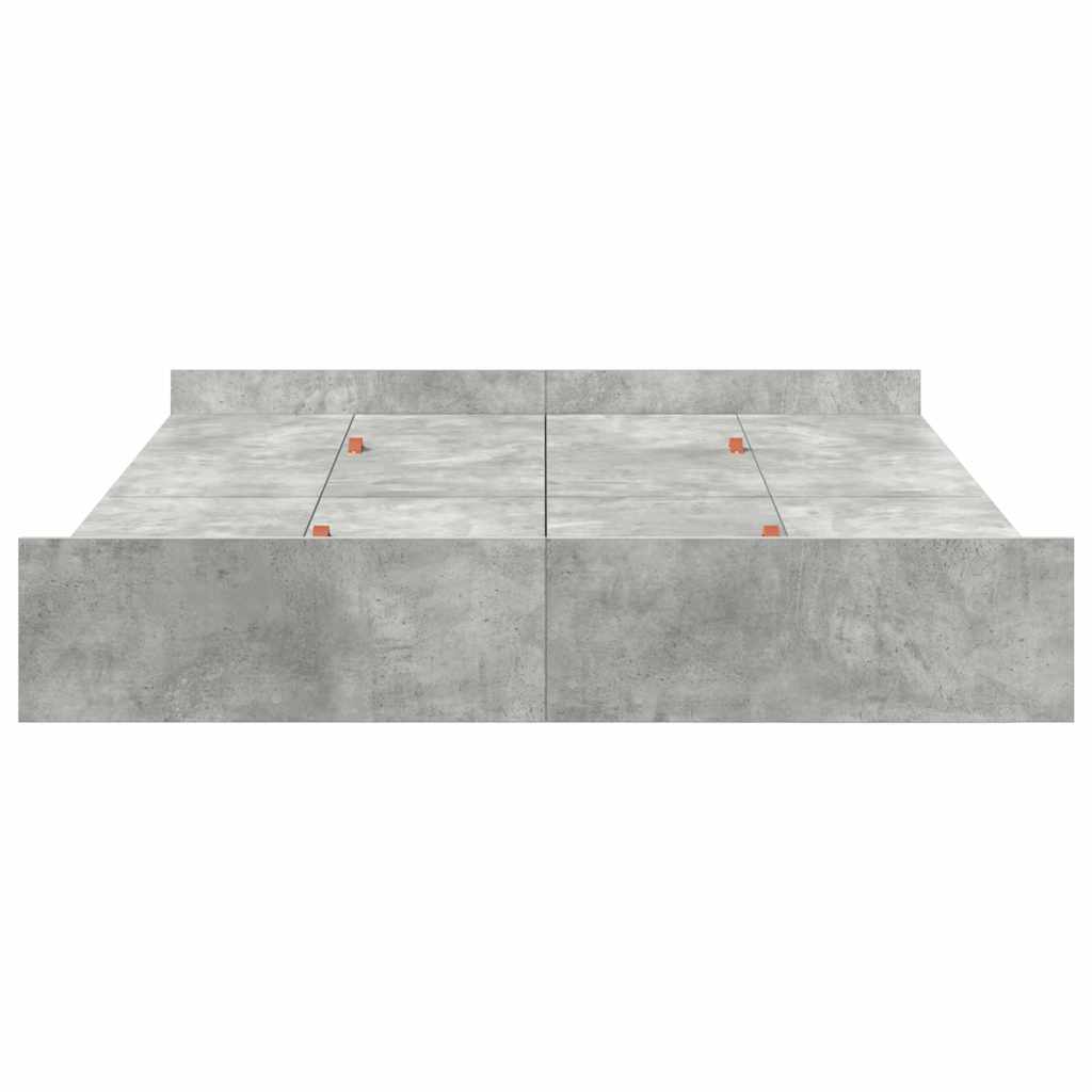 Krevet s ladicama Betonski sivi 150 x 200 cm Konstruirano drvo