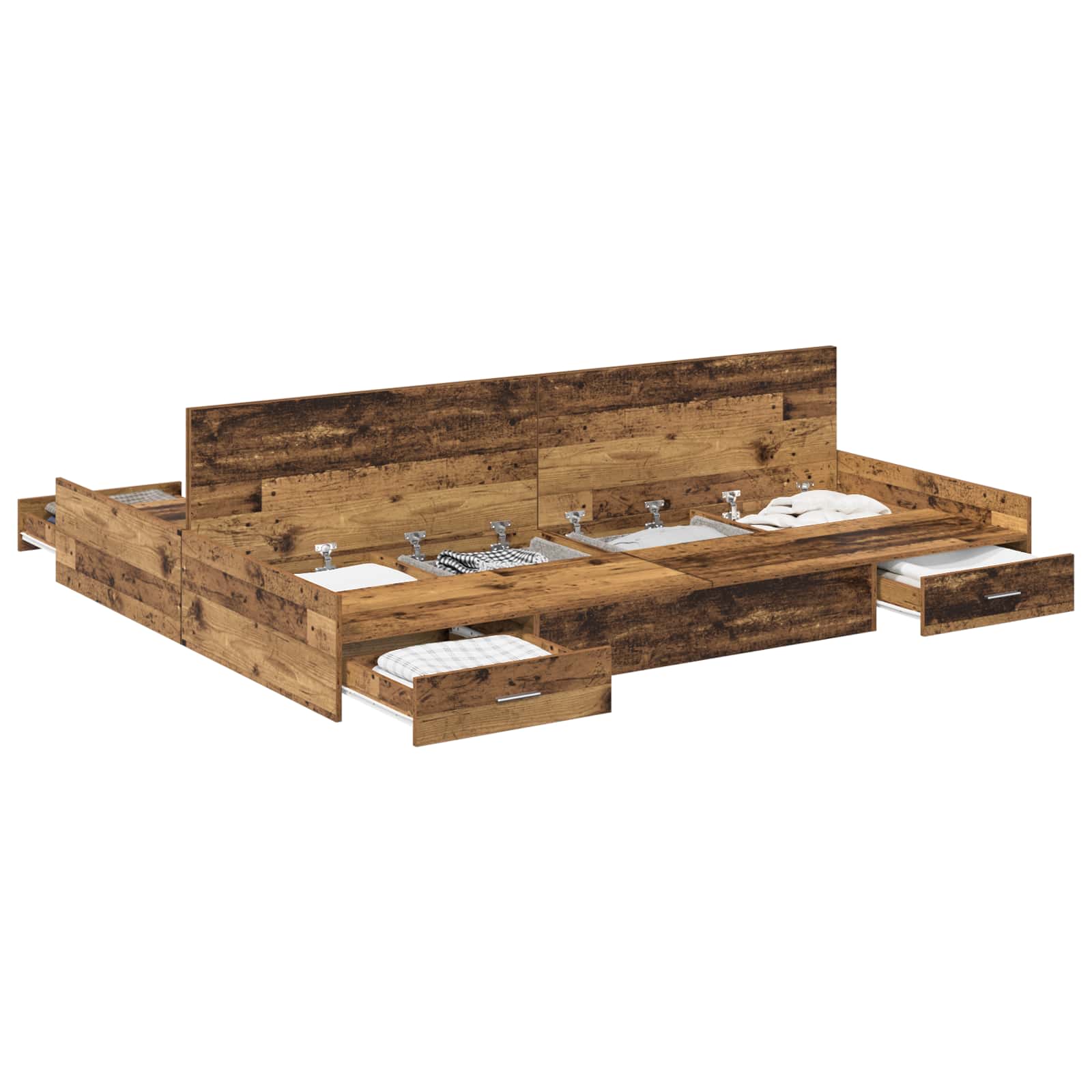 Krevet s ladicama Staro drvo 150 x 200 cm Konstruirano drvo