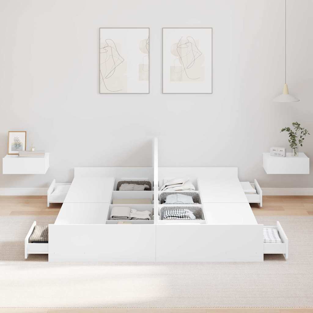 Krevet s ladicama Bijelo 140 x 200 cm Konstruirano drvo