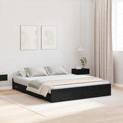 Krevet s ladicama Crni hrast 140 x 200 cm Konstruirano drvo