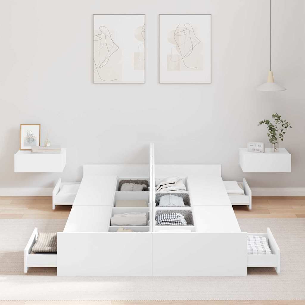 Krevet s ladicama Bijelo 120 x 200 cm Konstruirano drvo