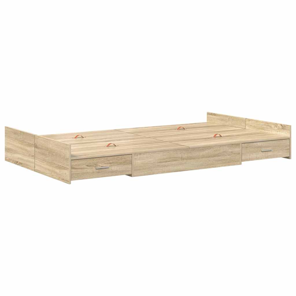 Krevet s ladicama Sonoma hrast 120 x 200 cm Konstruirano drvo