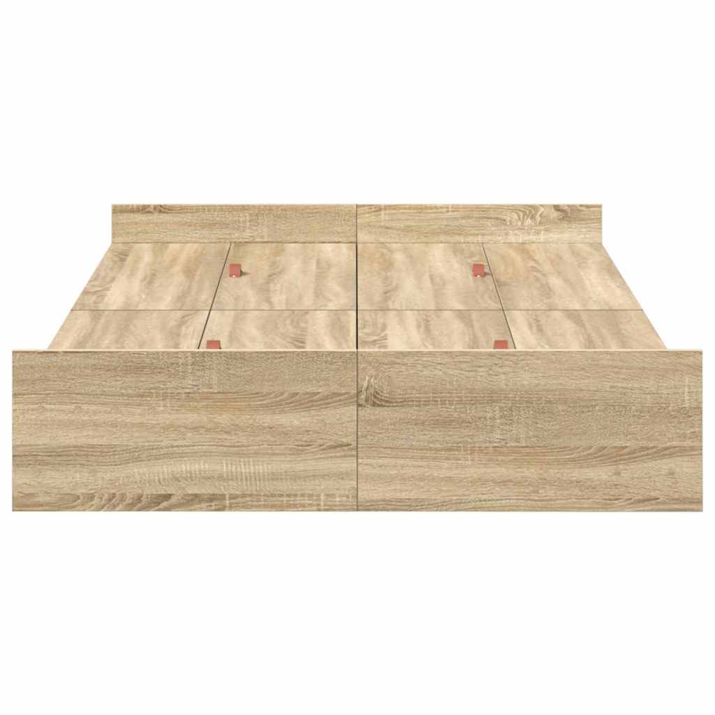 Krevet s ladicama Sonoma hrast 120 x 200 cm Konstruirano drvo