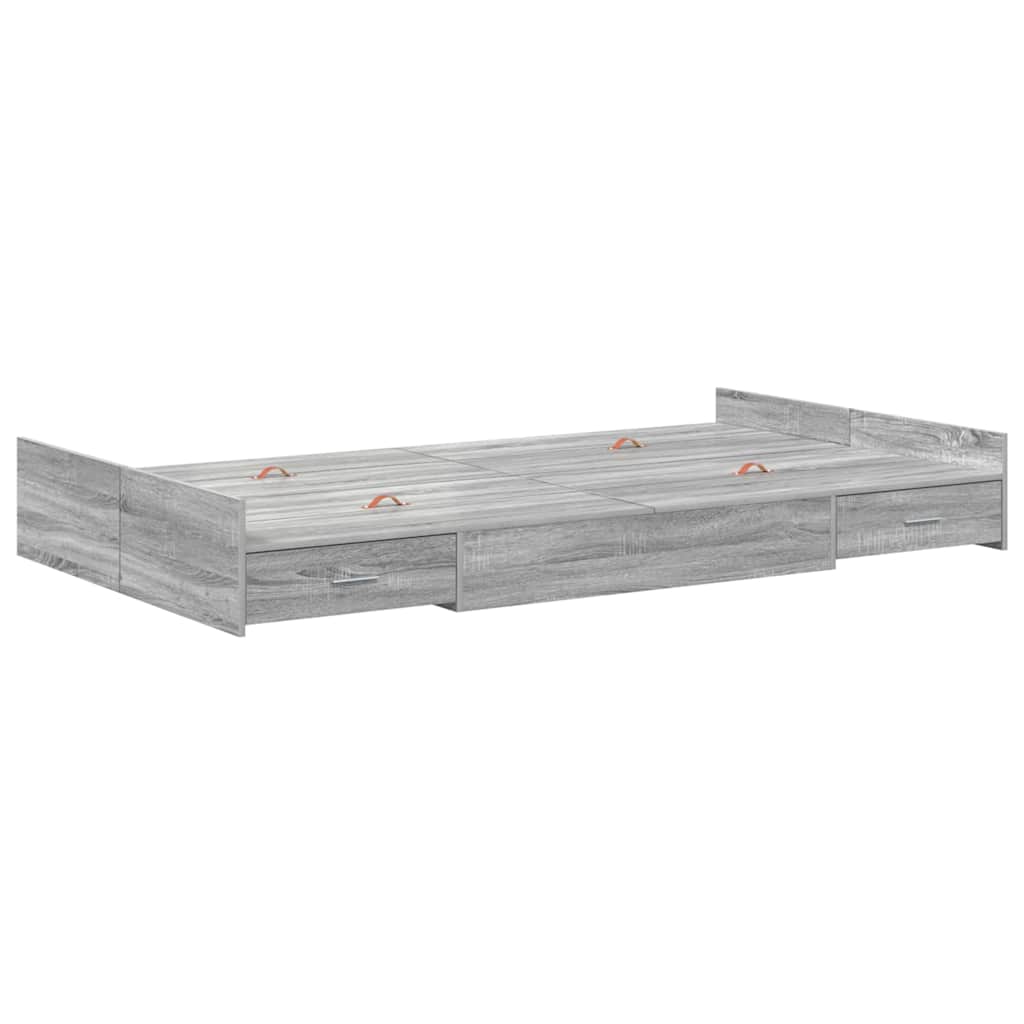 Krevet s ladicama Siva Sonoma 120 x 200 cm Konstruirano drvo