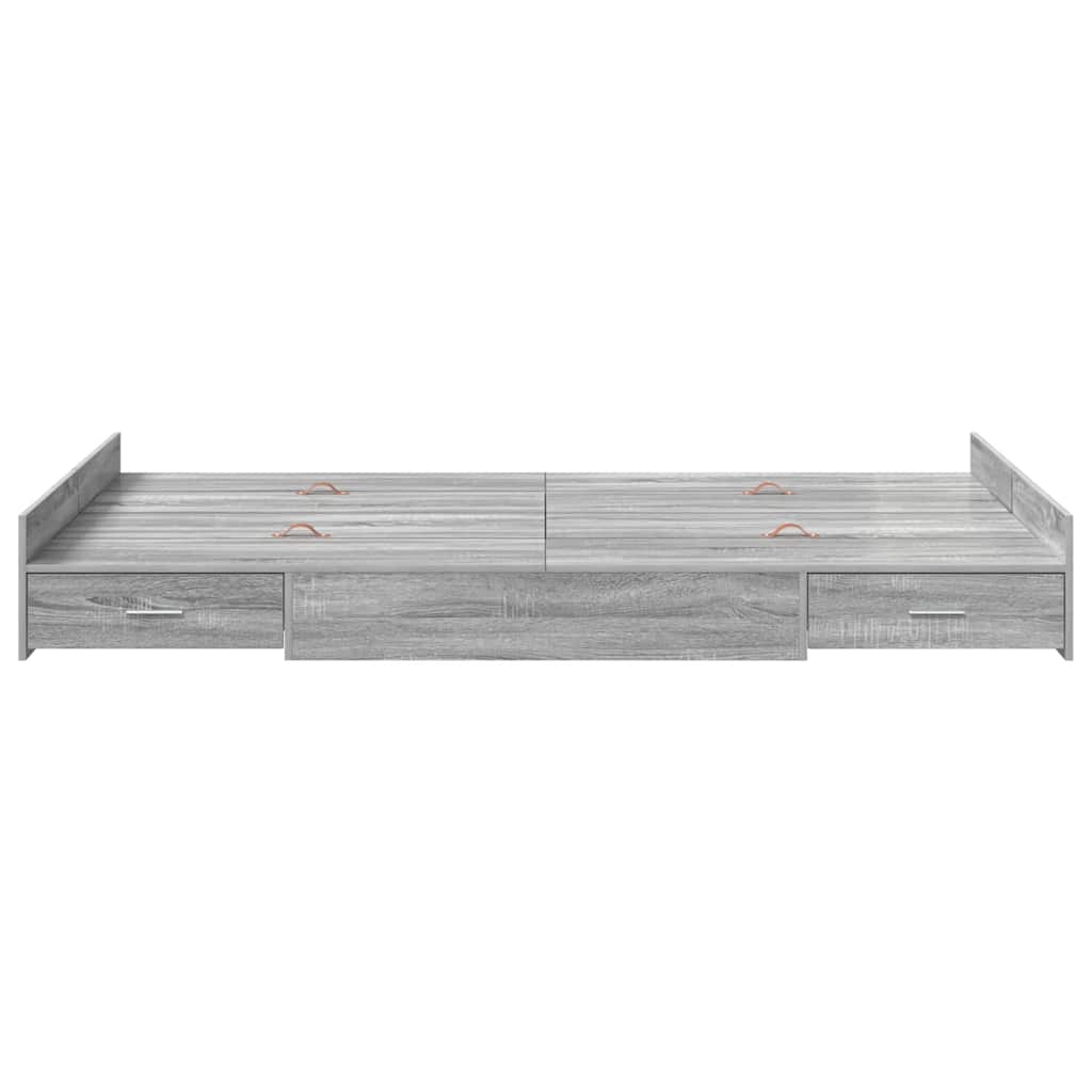 Krevet s ladicama Siva Sonoma 120 x 200 cm Konstruirano drvo