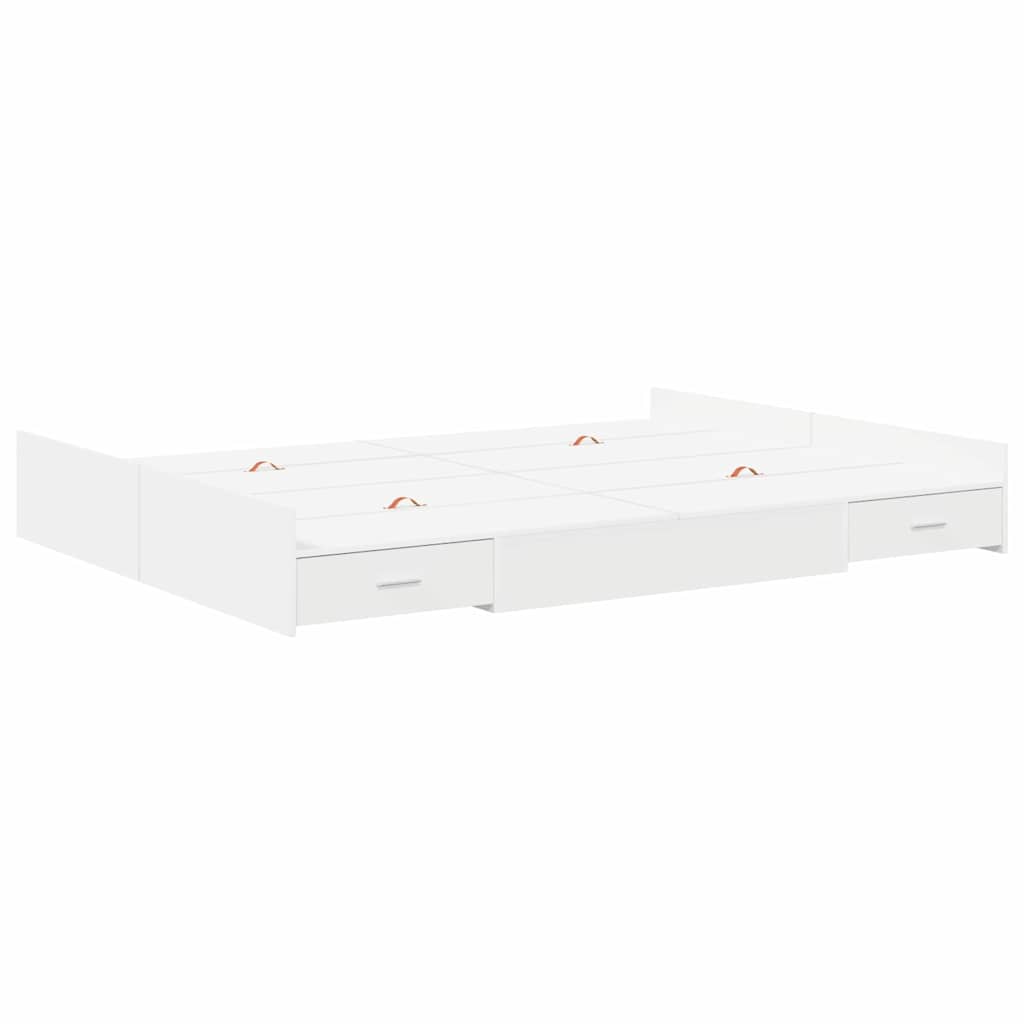Krevet s ladicama Bijelo 140 x 190 cm Konstruirano drvo