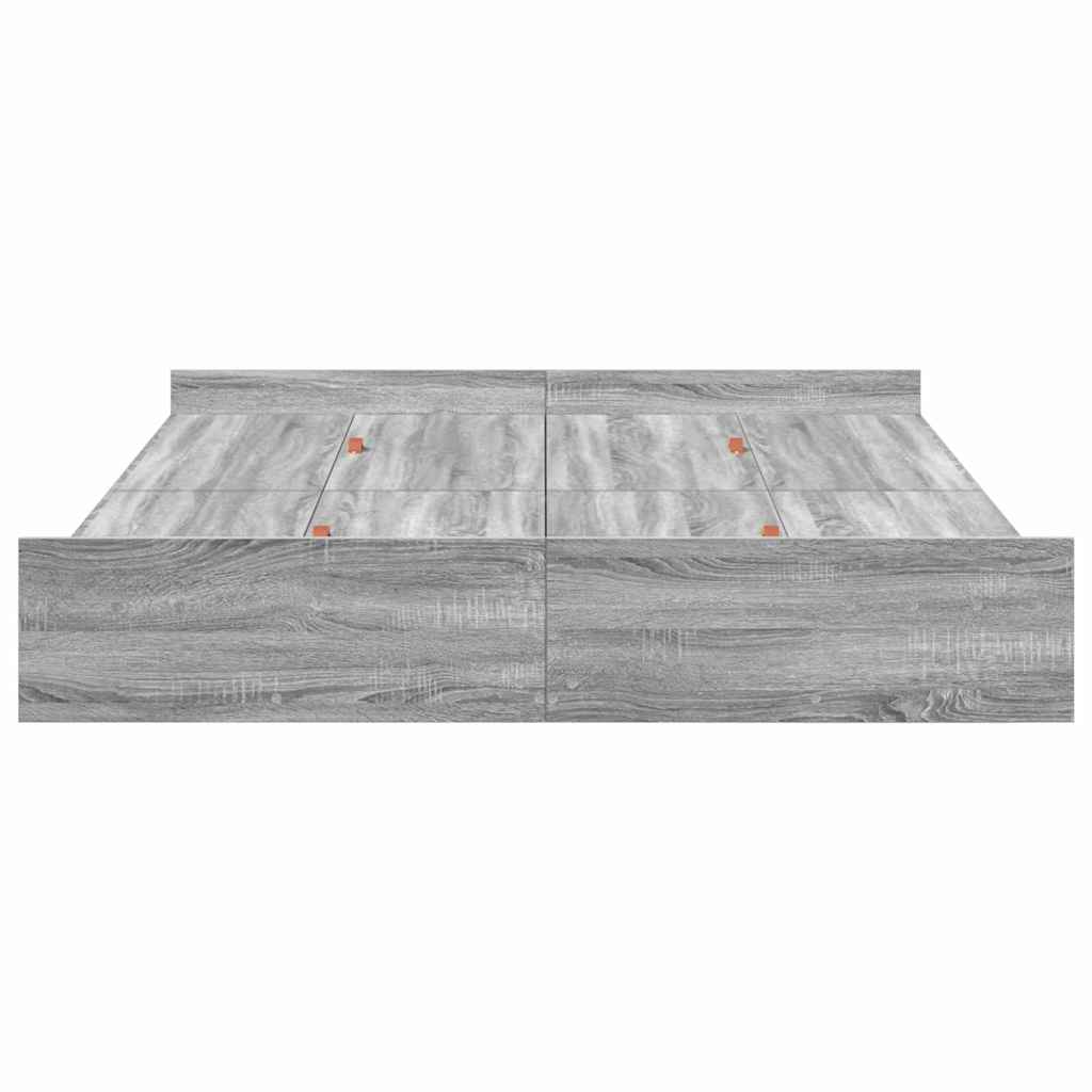 Krevet s ladicama Siva Sonoma 140 x 190 cm Konstruirano drvo