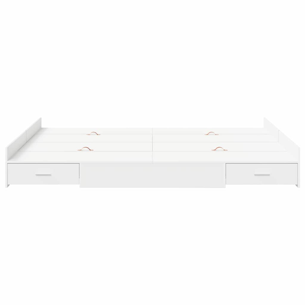 Krevet s ladicama Bijelo 135 x 190 cm Konstruirano drvo