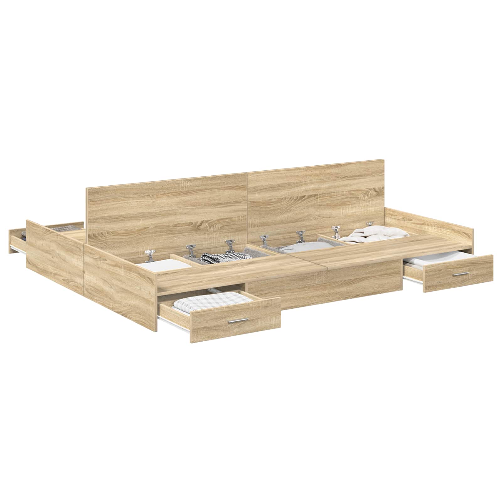 Krevet s ladicama Sonoma hrast 135 x 190 cm Konstruirano drvo