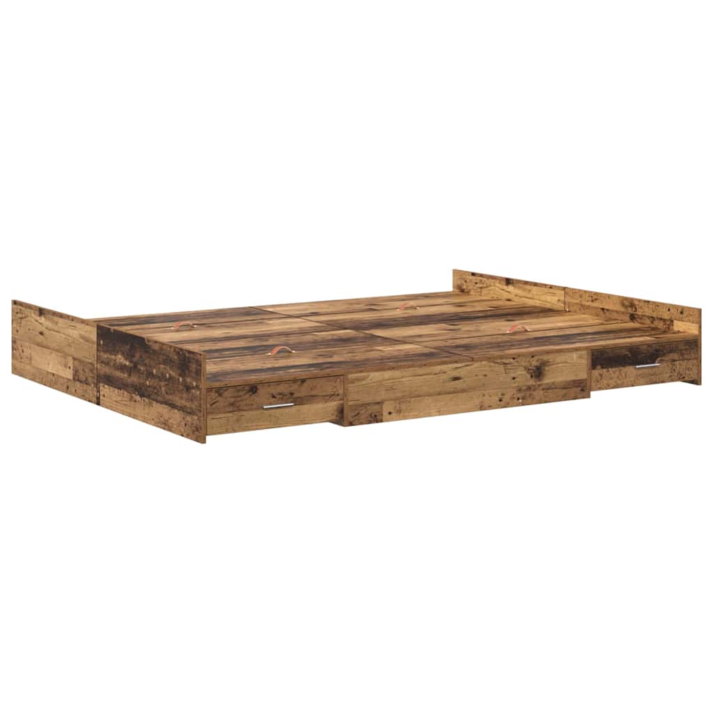 Krevet s ladicama Staro drvo 135 x 190 cm Konstruirano drvo