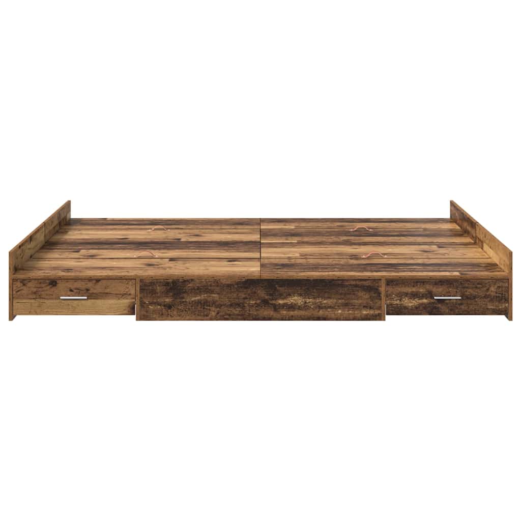 Krevet s ladicama Staro drvo 135 x 190 cm Konstruirano drvo