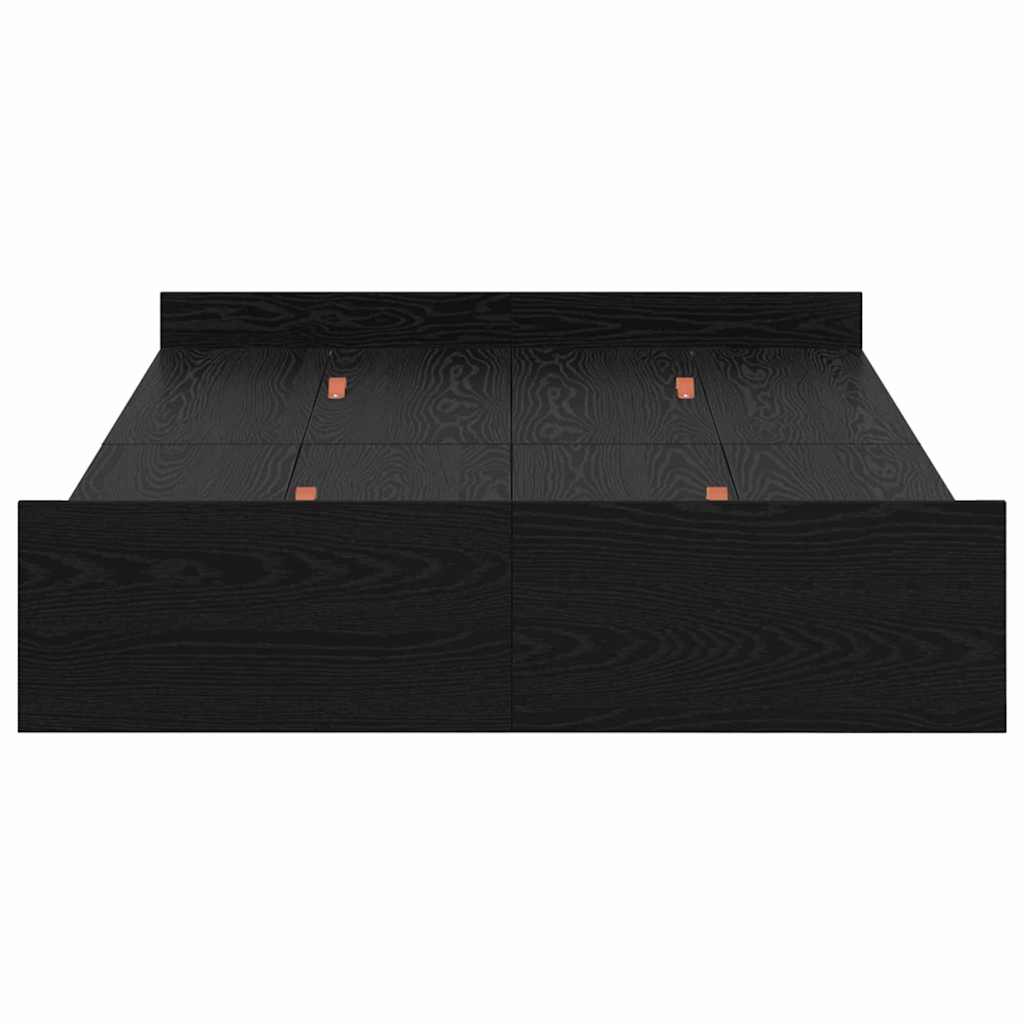 Krevet s ladicama Crni hrast 120 x 190 cm Konstruirano drvo
