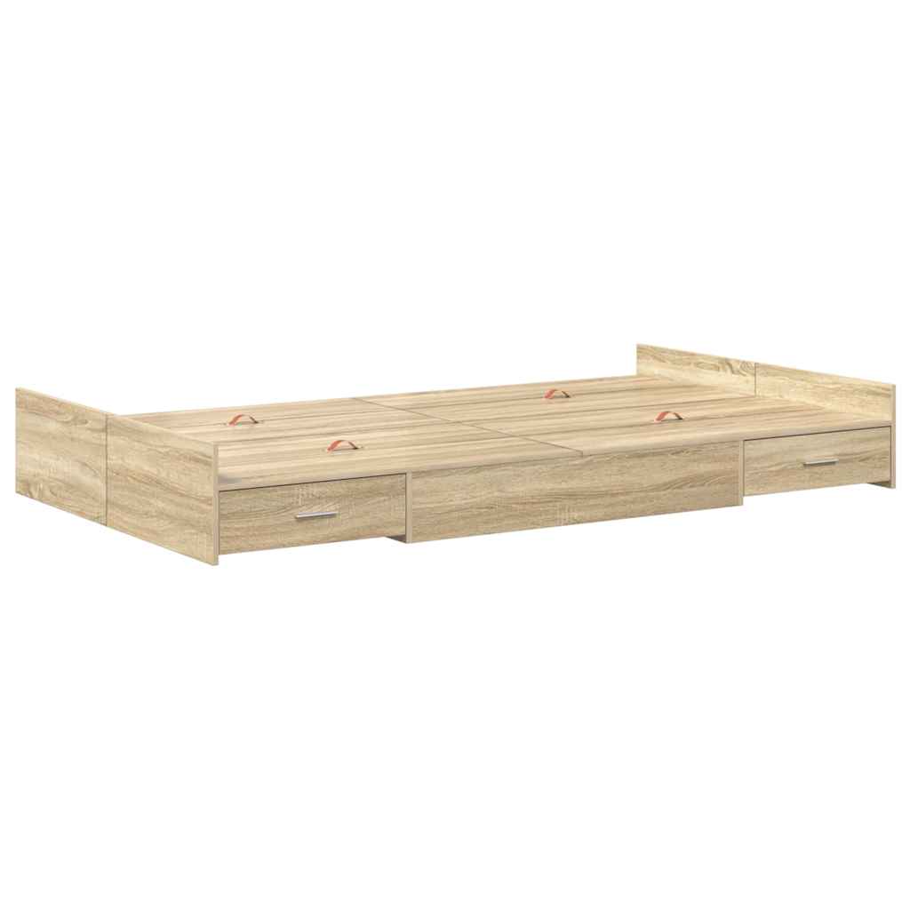 Krevet s ladicama Sonoma hrast 120 x 190 cm Konstruirano drvo