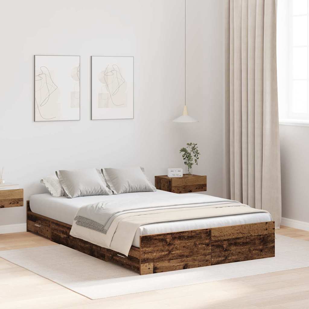 Krevet s ladicama Staro drvo 120 x 190 cm Konstruirano drvo