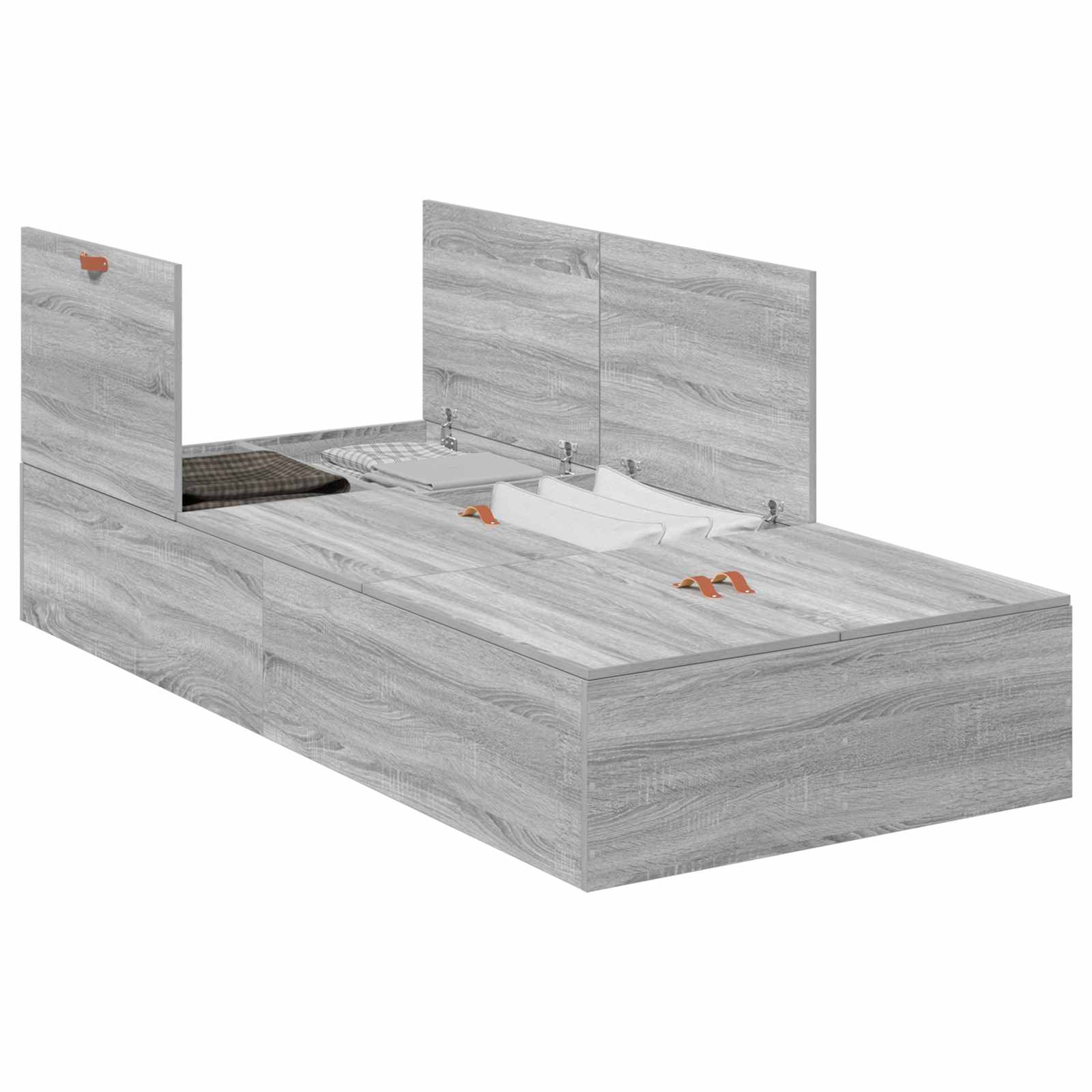 Krevet s ladicama Siva Sonoma 80 x 200 cm Konstruirano drvo