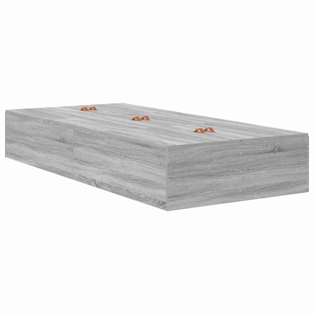 Krevet s ladicama Siva Sonoma 80 x 200 cm Konstruirano drvo