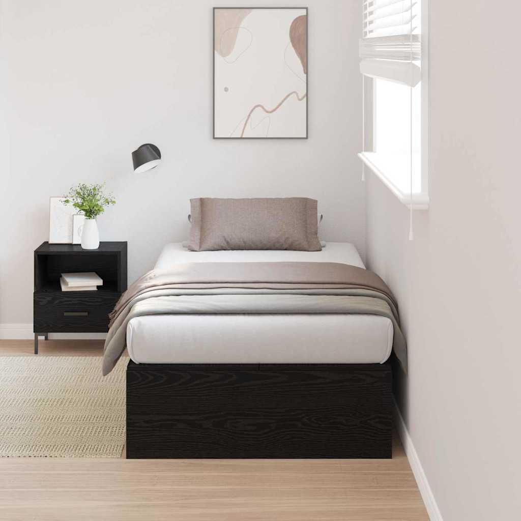 Krevet s ladicama Crni hrast 90 x 200 cm Konstruirano drvo