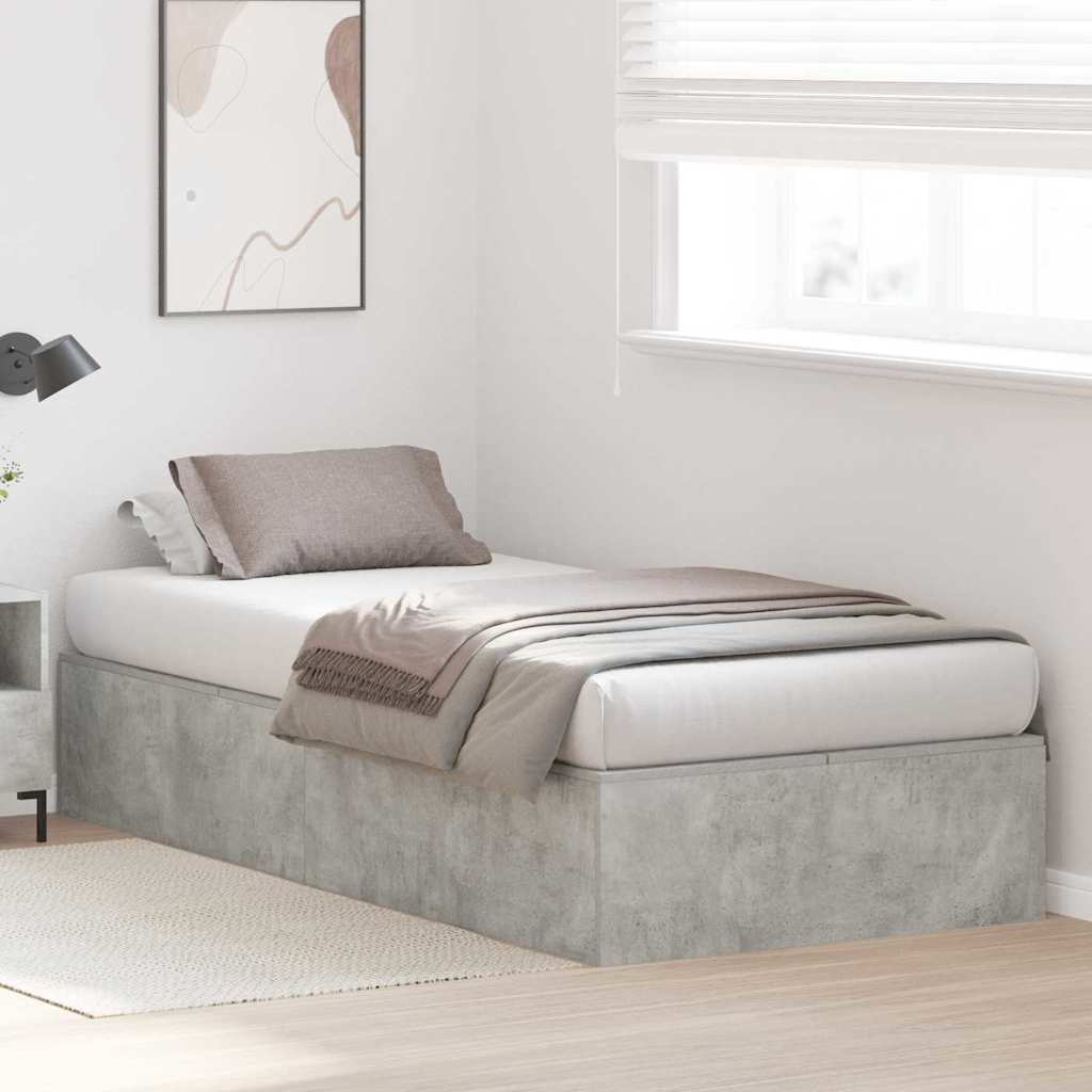 Krevet s ladicama Betonski sivi 90 x 200 cm Konstruirano drvo