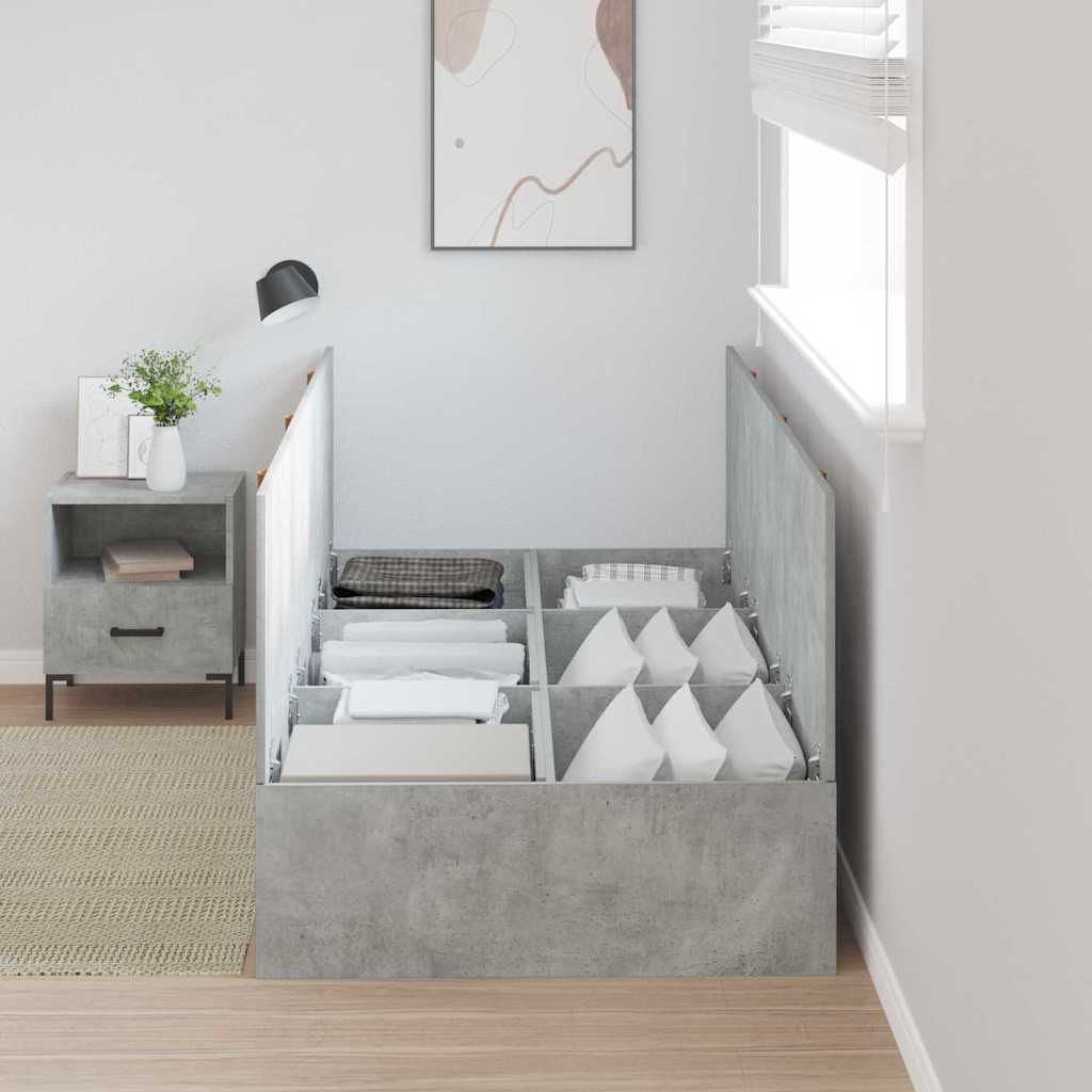 Krevet s ladicama Betonski sivi 100 x 200 cm Konstruirano drvo