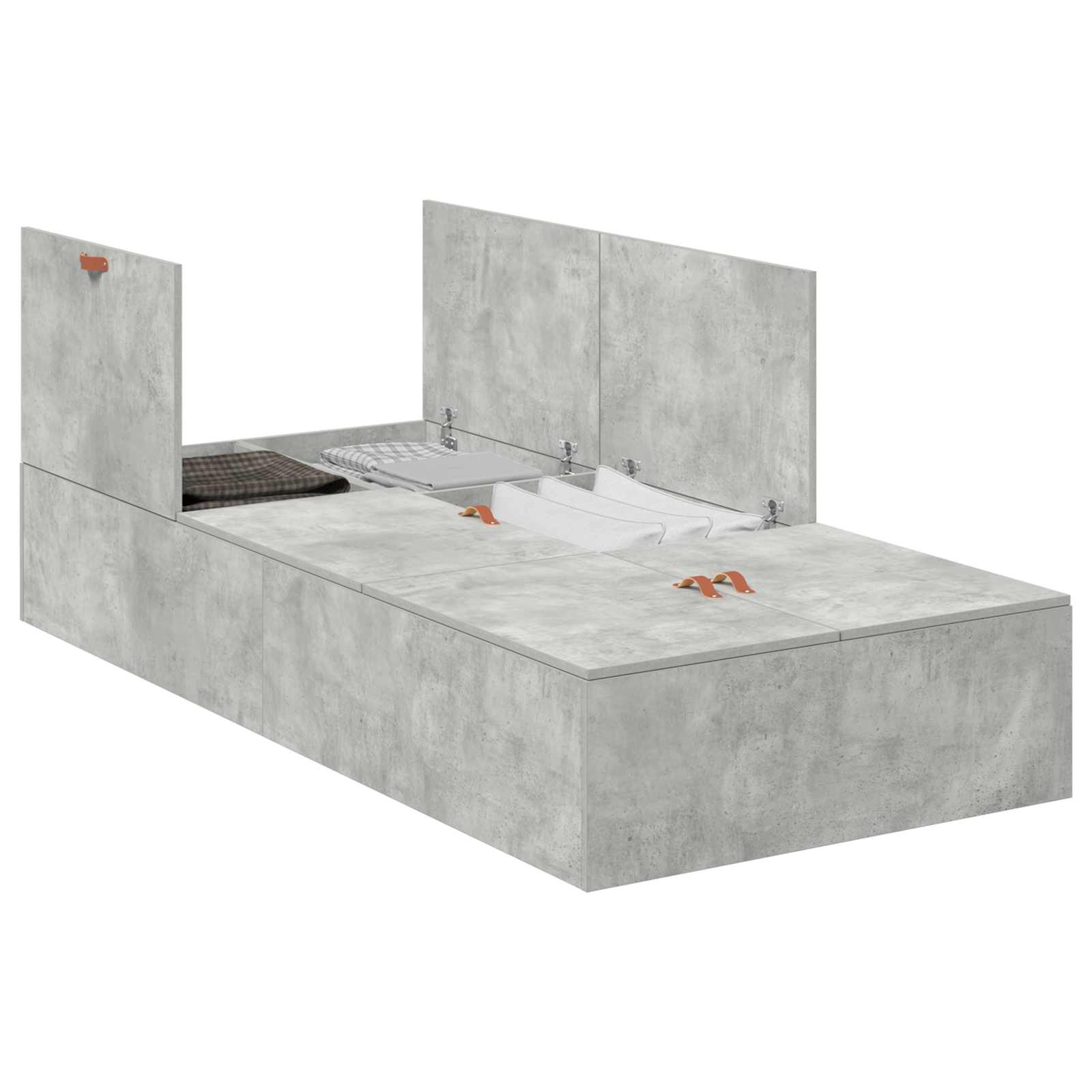 Krevet s ladicama Betonski sivi 100 x 200 cm Konstruirano drvo