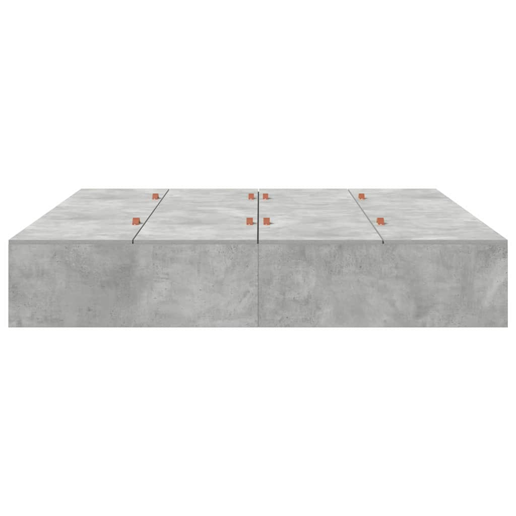 Krevet s ladicama Betonski sivi 200 x 200 cm Konstruirano drvo