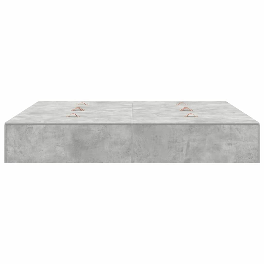 Krevet s ladicama Betonski sivi 200 x 200 cm Konstruirano drvo