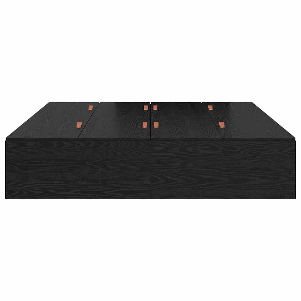 Krevet s ladicama Crni hrast 140 x 200 cm Konstruirano drvo