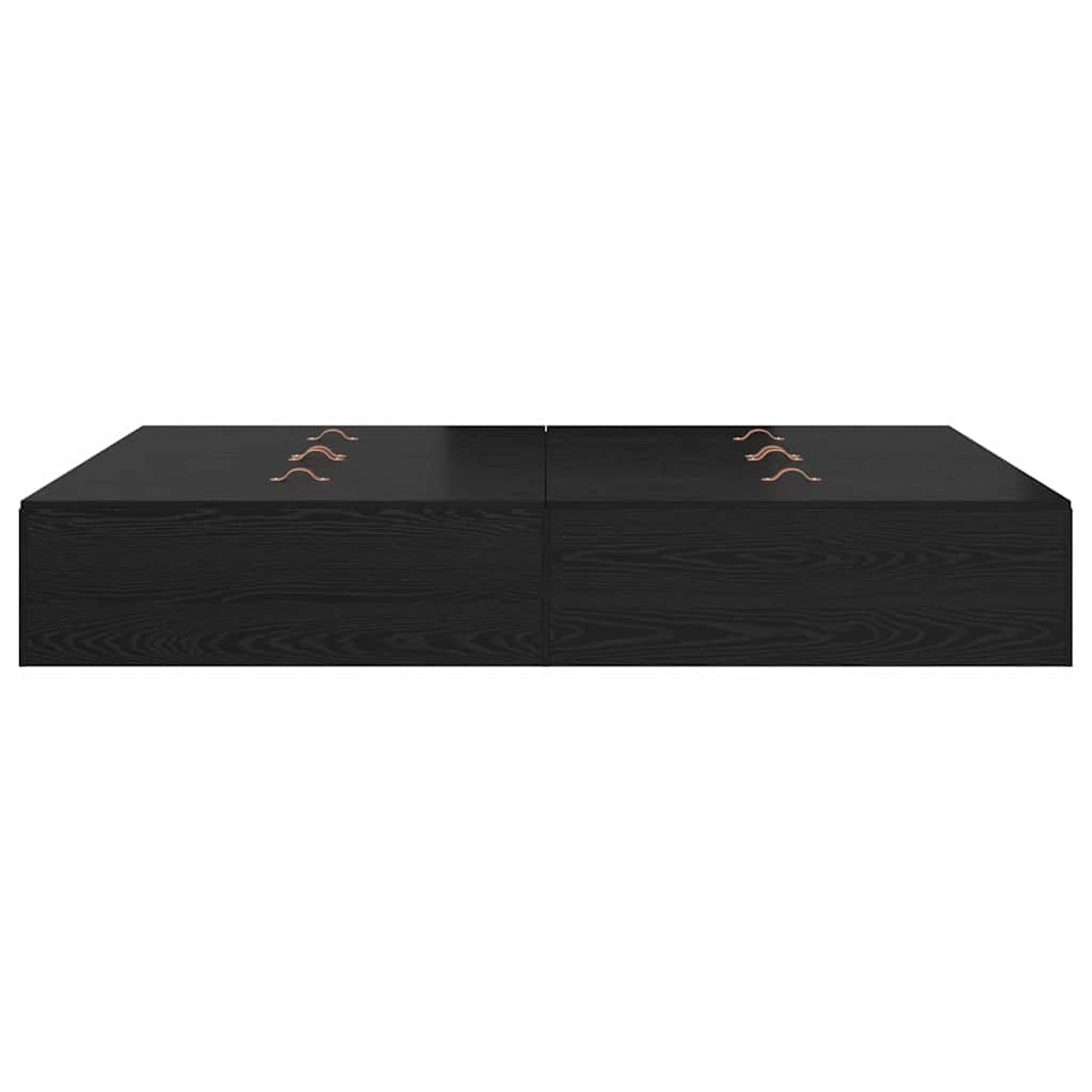Krevet s ladicama Crni hrast 140 x 200 cm Konstruirano drvo