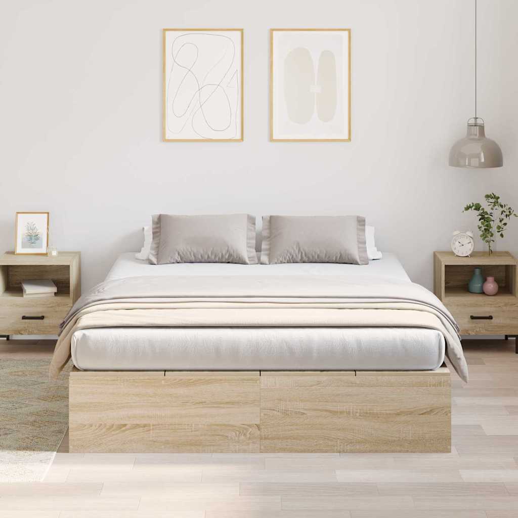 Krevet s ladicama Sonoma hrast 140 x 200 cm Konstruirano drvo