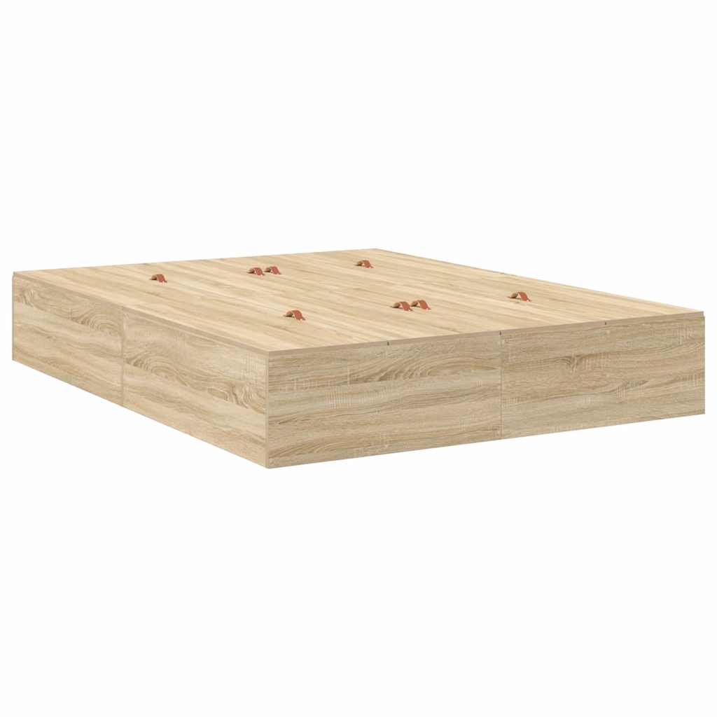 Krevet s ladicama Sonoma hrast 140 x 200 cm Konstruirano drvo