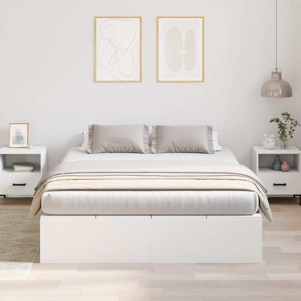 Krevet s ladicama Bijelo 150 x 200 cm Konstruirano drvo
