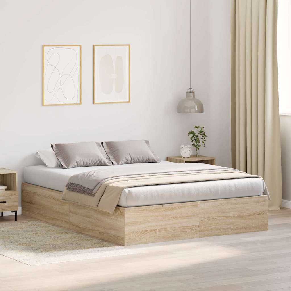 Krevet s ladicama Sonoma hrast 150 x 200 cm Konstruirano drvo